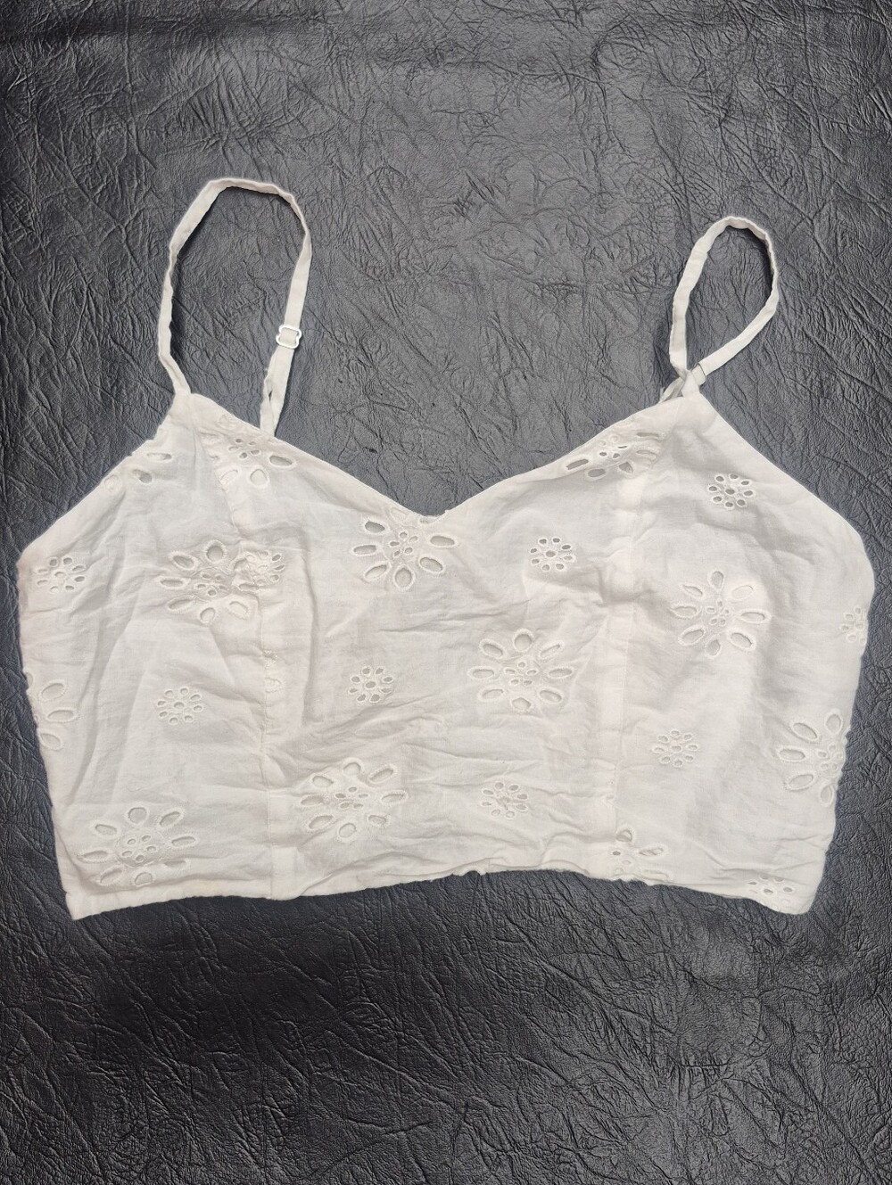 White Cotton Bralette Crop Top